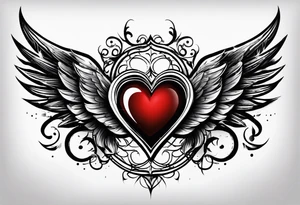 angelish devilish heart/wings tattoo idea