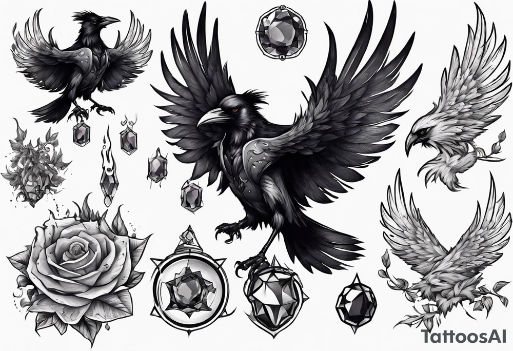 The Demon Raven Stolas, a Prince of Hell who is obsessed with gems, knowledge of astrology and poisonous plants. tattoo idea