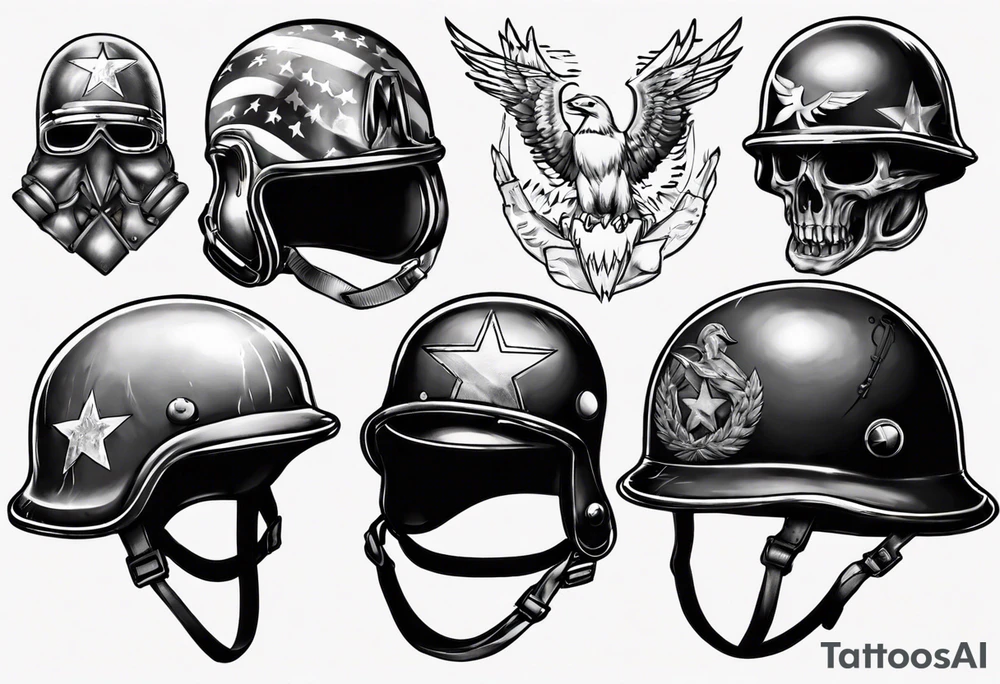 ww2 helmet tattoo idea