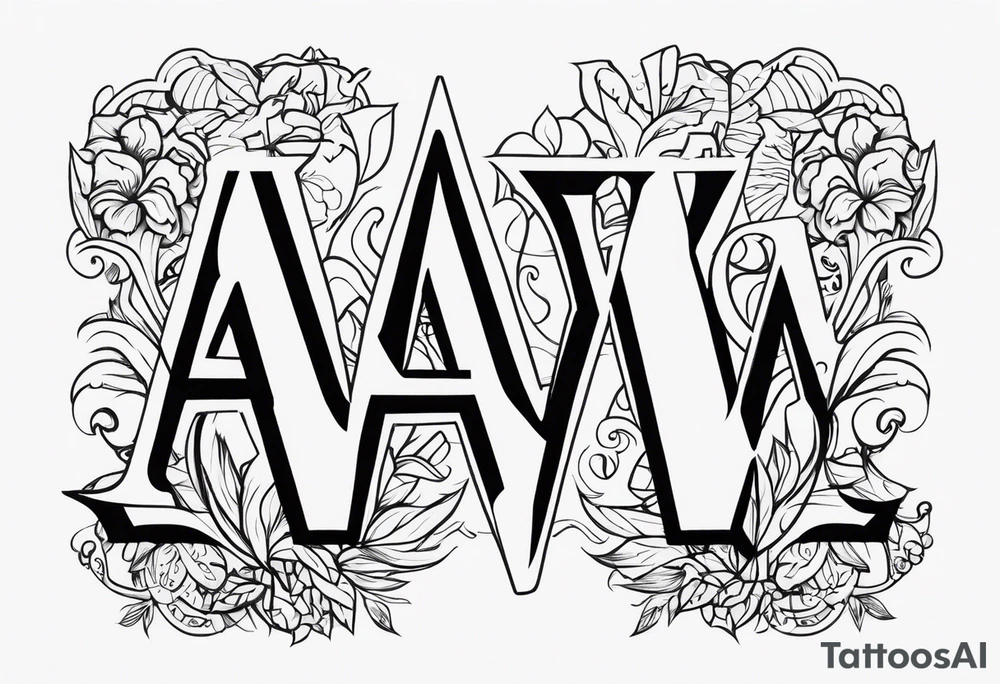the letters A W R tattoo idea