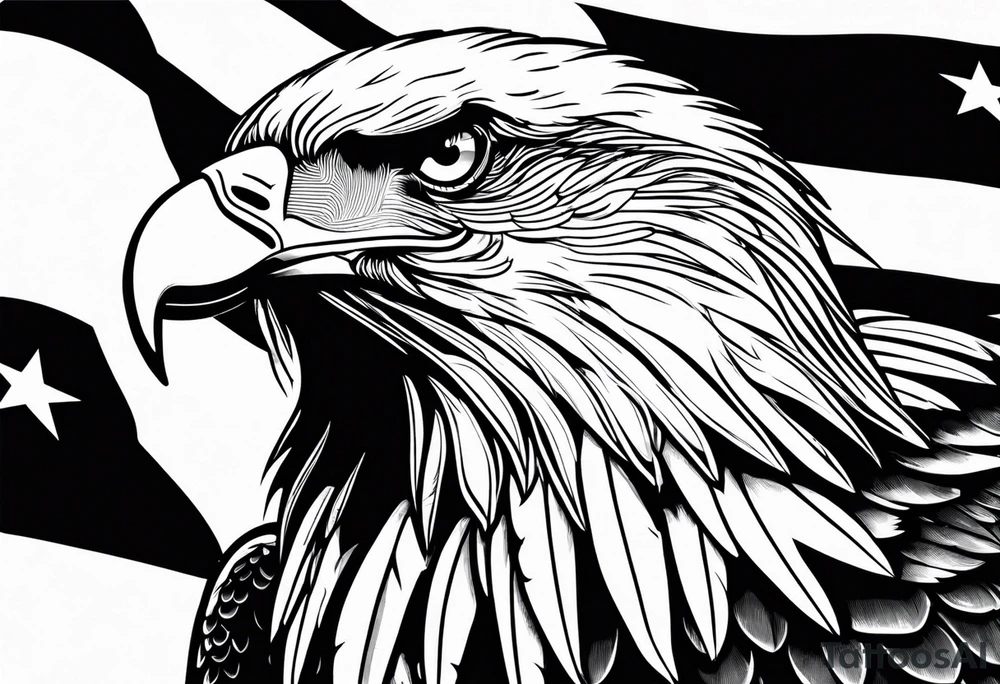 plain flag with eagle on it tattoo idea