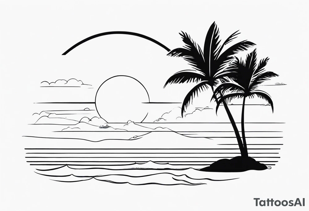 Palm on the beach tattoo idea