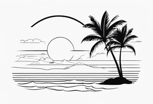 Palm on the beach tattoo idea