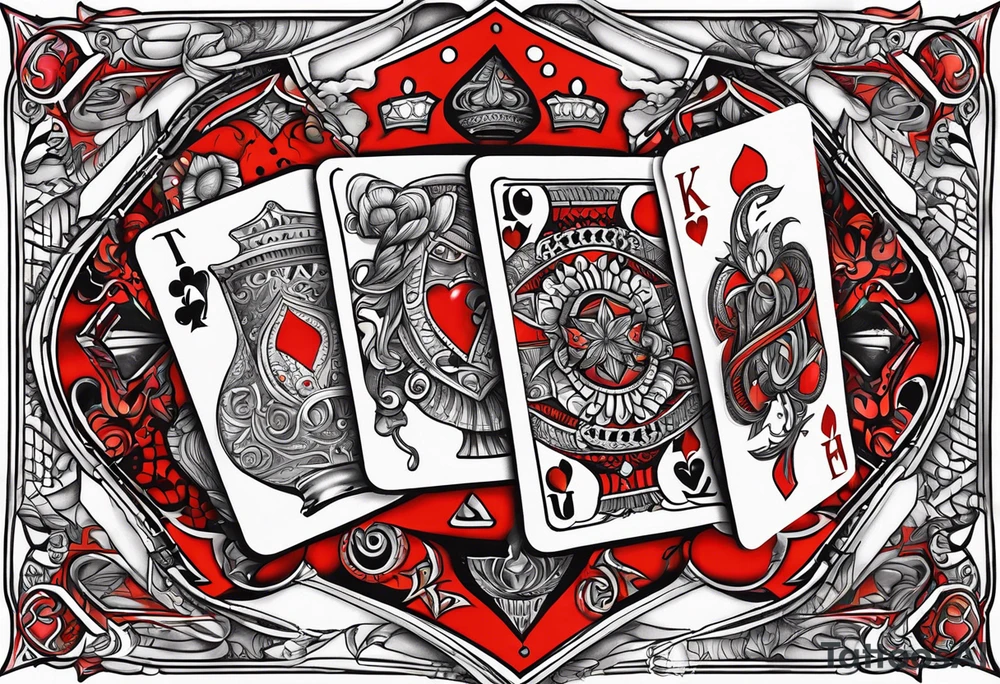 “Timafer” words with deck of cards and magic tattoo idea