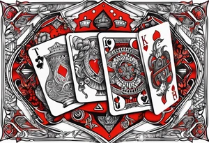 “Timafer” words with deck of cards and magic tattoo idea