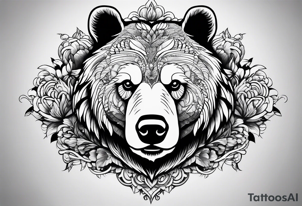 A Bear not to many details tattoo idea