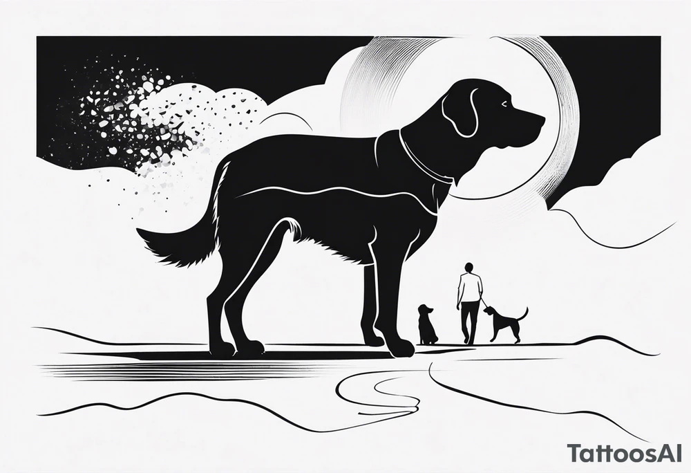 DOG AND PERSON tattoo idea