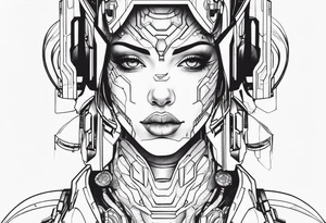 cyborg girl tattoo idea