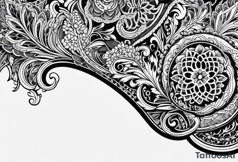 Elbow length lace glove tattoo idea