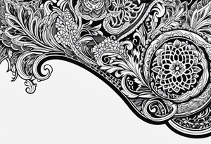 Elbow length lace glove tattoo idea