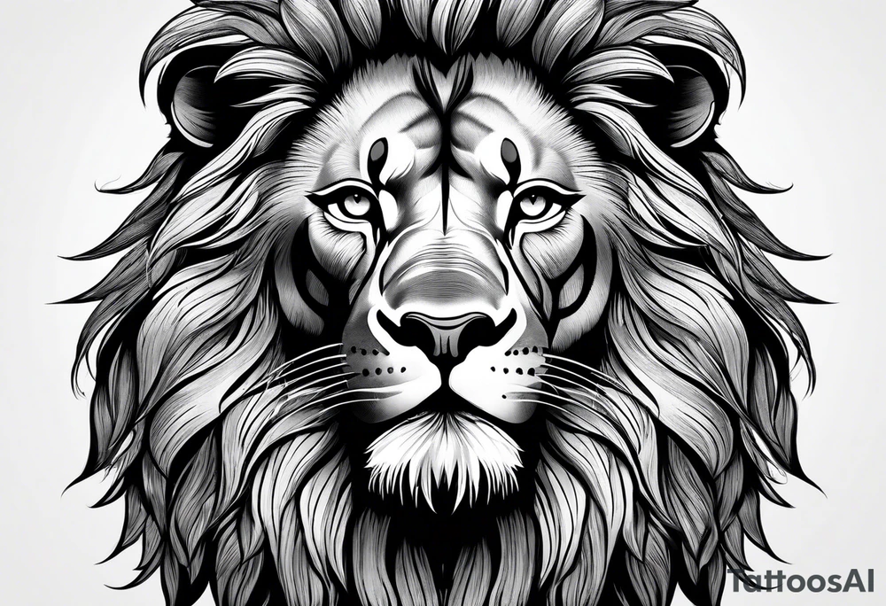 lion with mane tattoo idea
