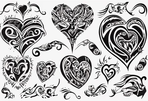 A heart with the words Maggie and Lucas tattoo idea