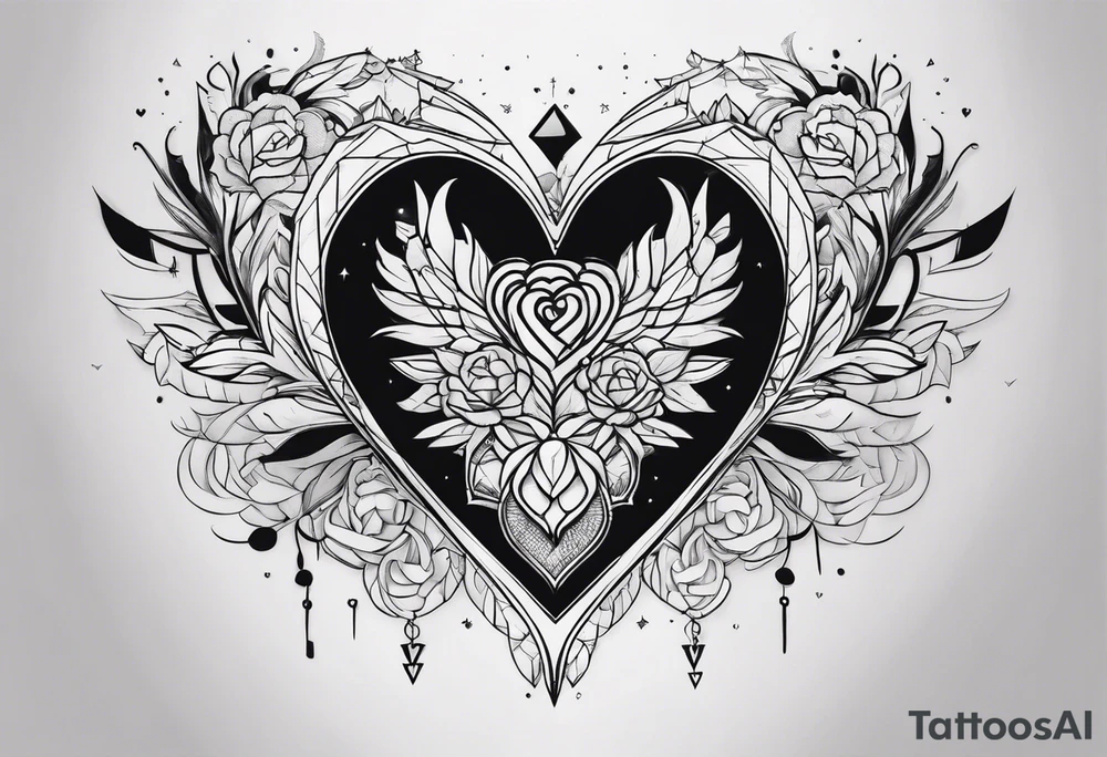 girlfriend stabbing my broken dark heart instead of healing it tattoo idea