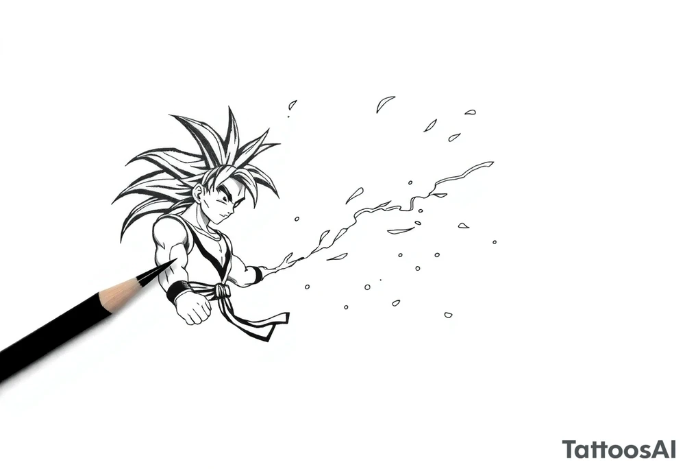 legendary dragonball z scene with energy aura and power effects tattoo idea