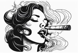 Draw me black smoke coming out of a cigarette tattoo idea