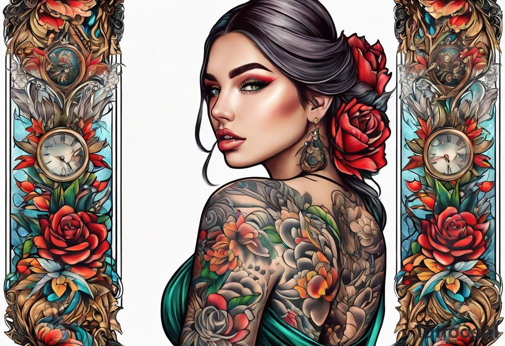 full body tattoo rectangle tattoo idea