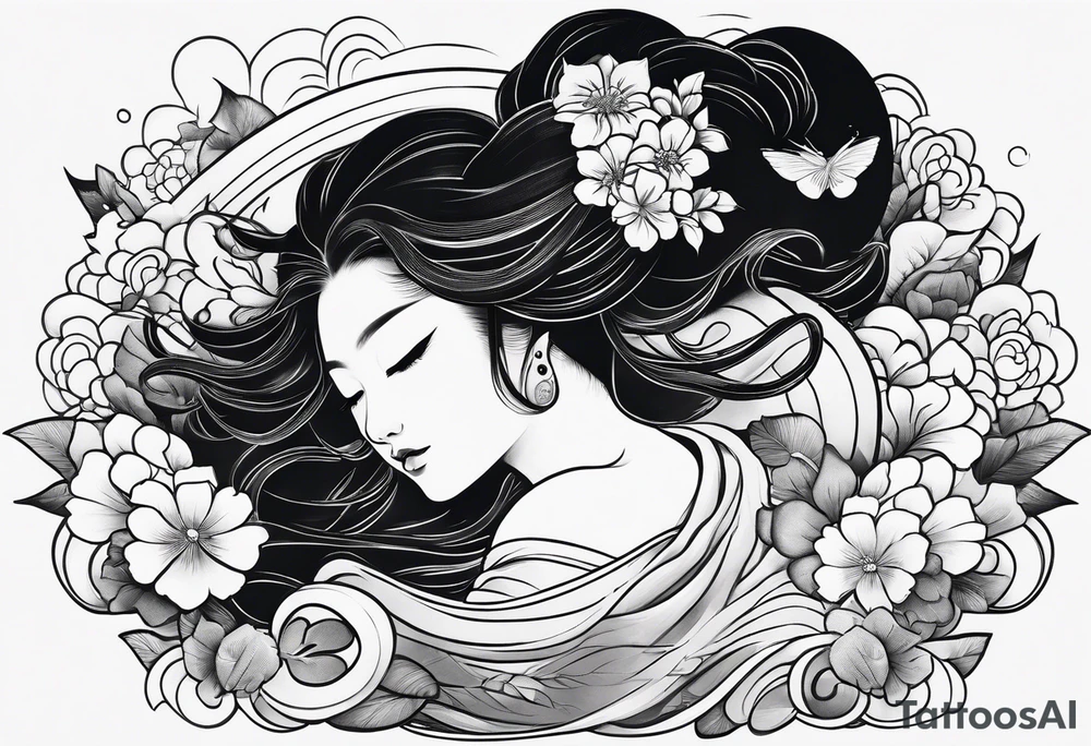 Japanese traditional sleep tattoo idea