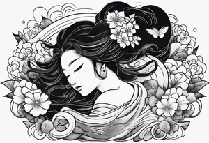 Japanese traditional sleep tattoo idea