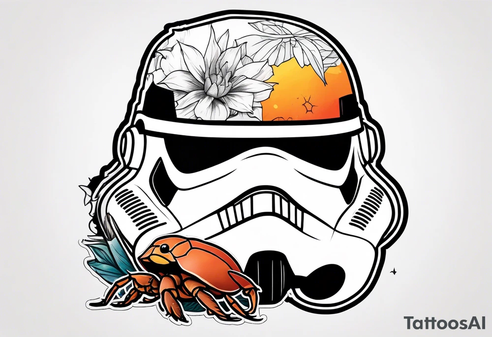 storm trooper helmet and a hermit crab inside tattoo idea storm trooper helmet and a hermit crab inside tattoo idea