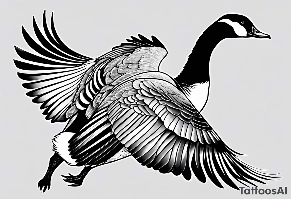 canadian goose stretching tattoo idea