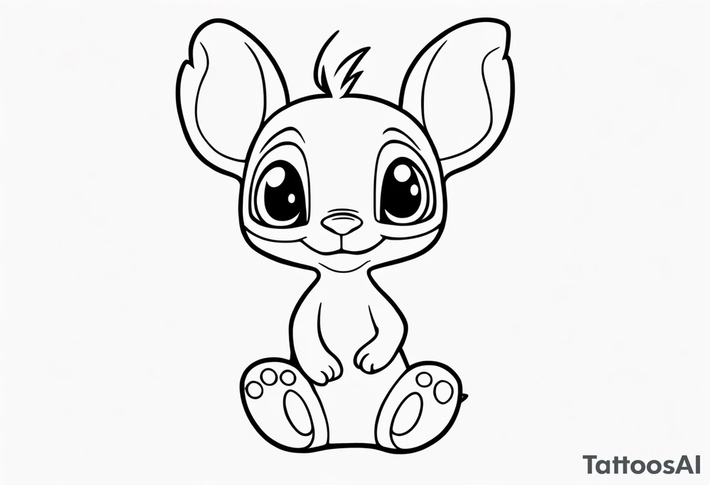 outline of the character scrump from lilo and stitch tattoo idea