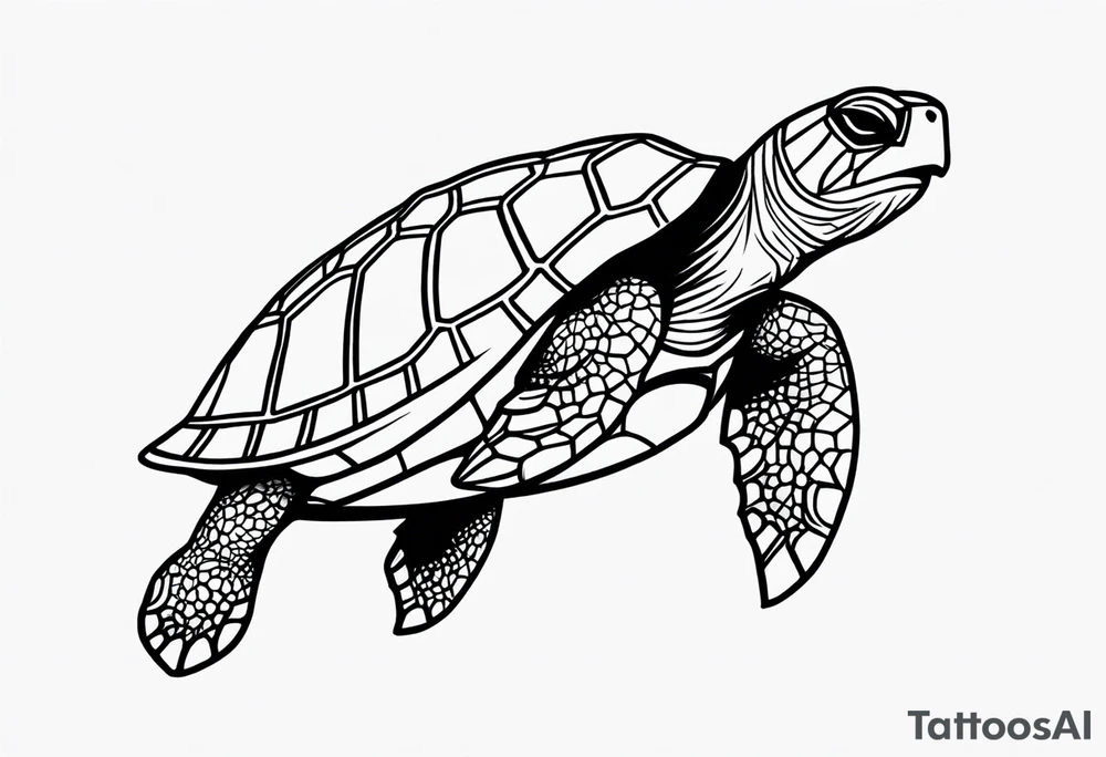 simple line turtle tattoo idea