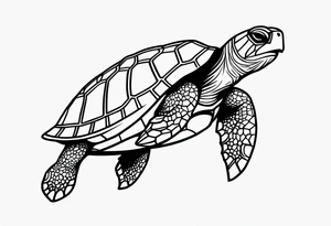 simple line turtle tattoo idea