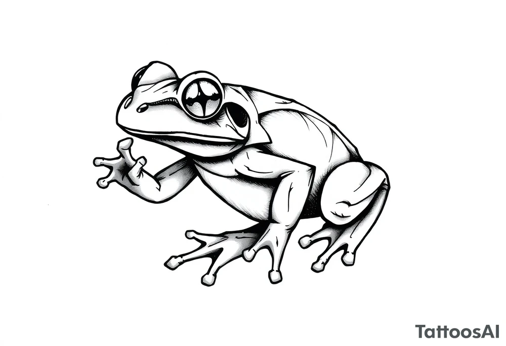 fighting frog tattoo idea