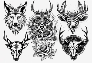 jäger und reh und forelle tattoo idea