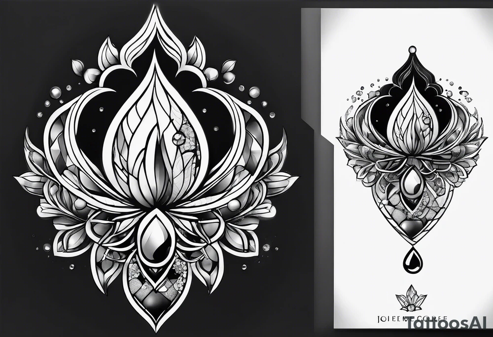 gemstone water droplet tattoo idea