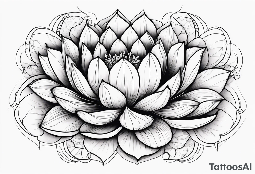 floating lotus flowers tattoo idea