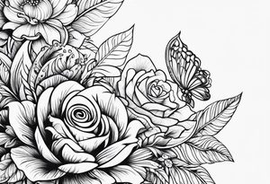 ornaments of flowers tattoo idea