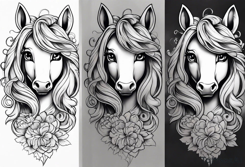 Full sleeve with my little pony, Jen and the hollograms tattoo idea