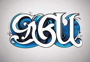 Letters "GNBLU" tattoo idea