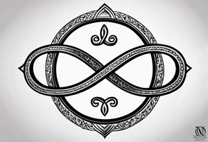 An infinity symbol with Proverbs 10:22 centered underneath. I’d like the initials DBM and MDM inside the infinity symbol tattoo idea