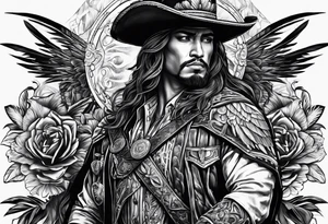 Cuervo en combate de frente a la carga tattoo idea