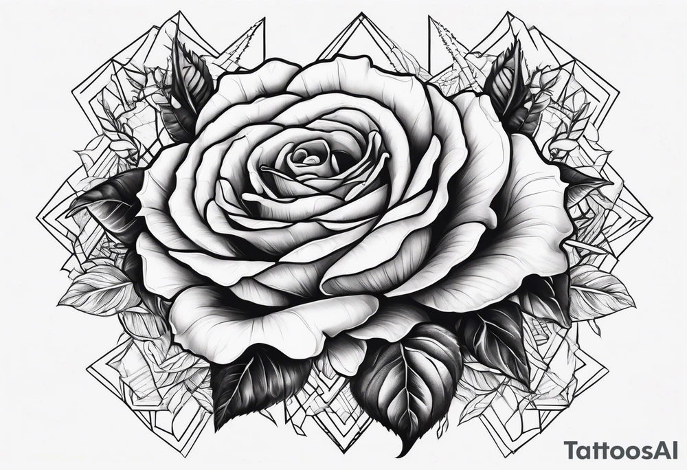 A rose tattoo with skeleton bone fingers tattoo idea