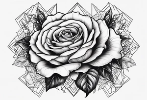 A rose tattoo with skeleton bone fingers tattoo idea