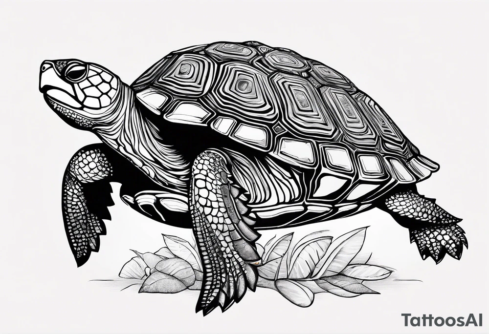 potawatomi turtle with the name sam incorporated into the shell design tattoo idea