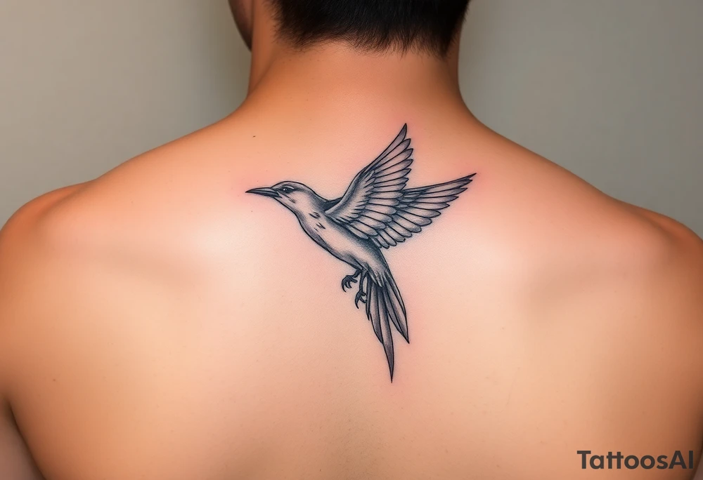 Micro realism bird tattoo idea