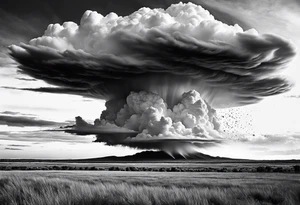 beautiful supercell cloud in vast open Texas lands tattoo idea