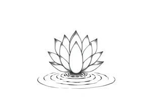 serene lotus flower emerging from sacred waters with ripples tattoo idea