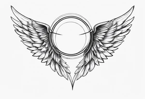 a pair of wings with a halo over them tattoo idea