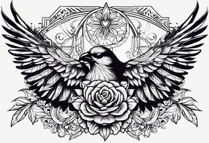 Half crow half dove sugar skull tattoo idea