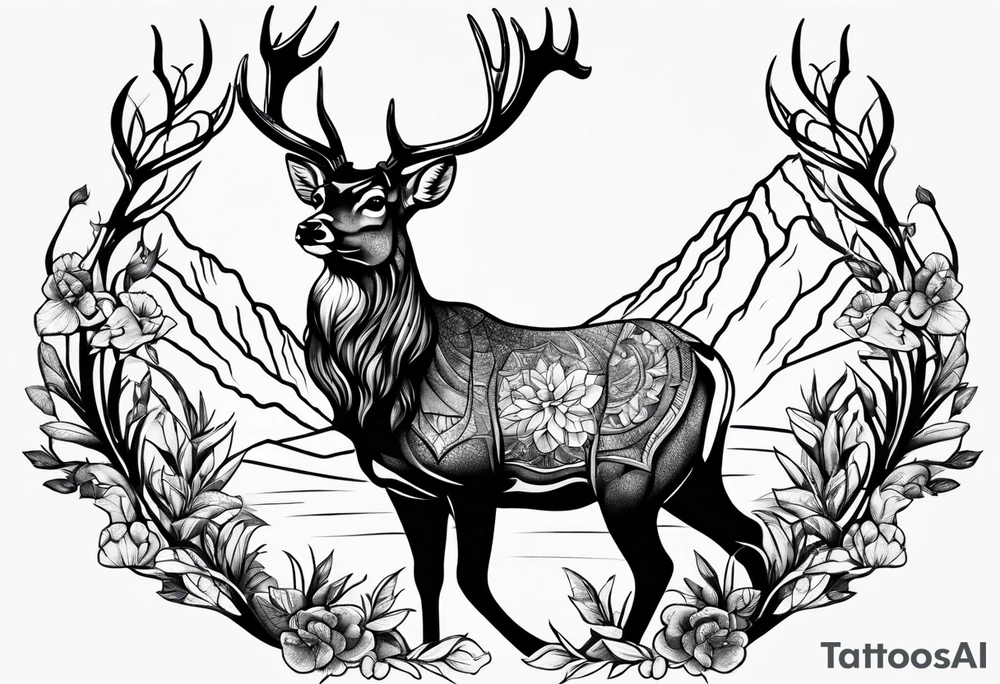 Deer buck tattoo idea