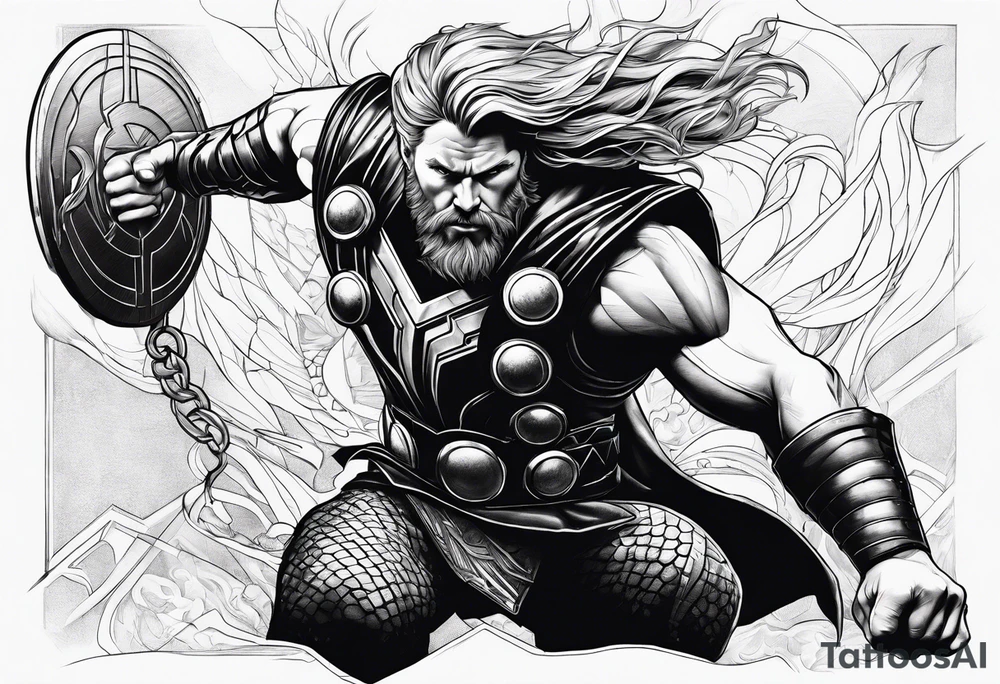 Thor im Kampf tattoo idea