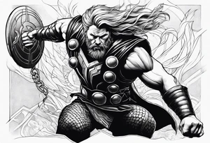 Thor im Kampf tattoo idea
