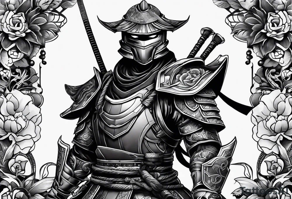 Male Modern robot ninja tattoo idea
