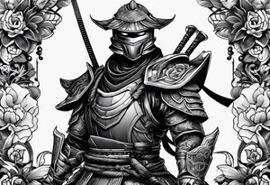 Male Modern robot ninja tattoo idea