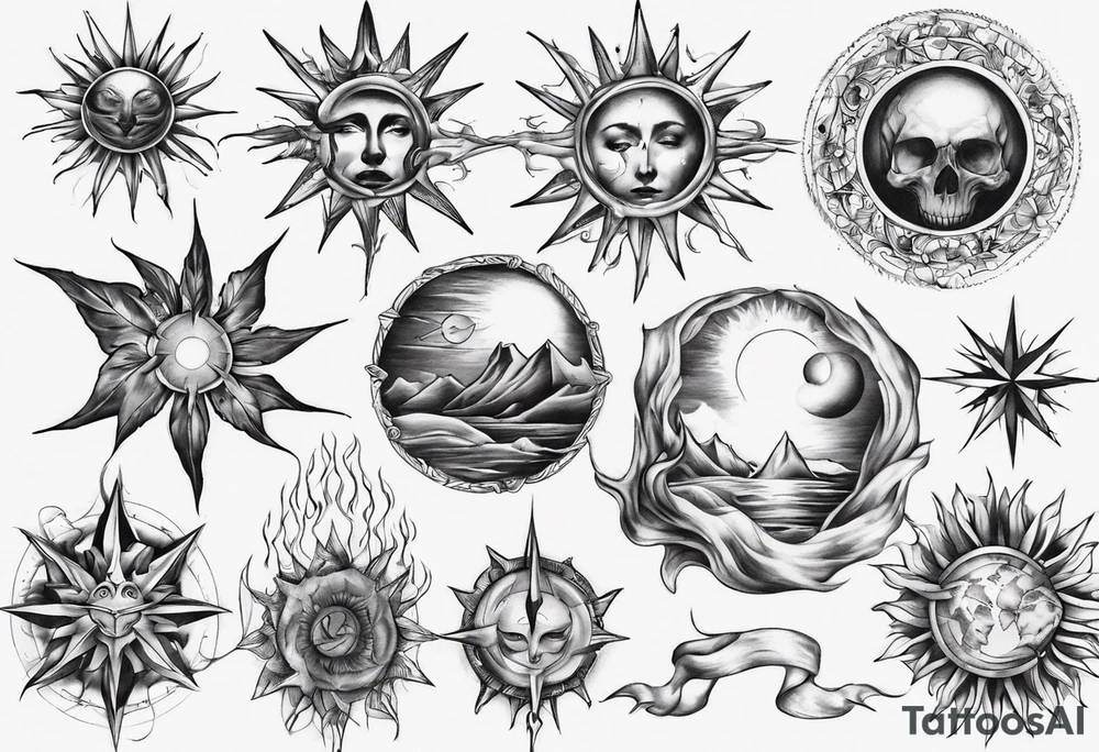 wassermann sonne tattoo idea